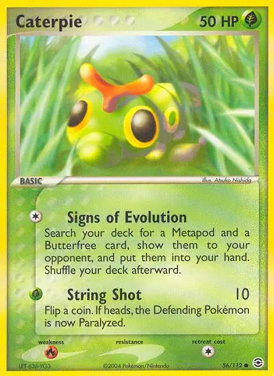 Caterpie Common Pokemon card #56 from FireRed & LeafGreen
