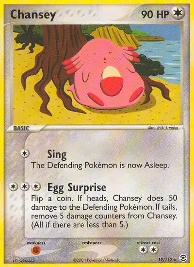 Chansey Rare Pokemon card #19 from FireRed & LeafGreen