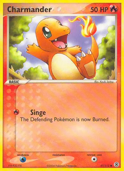 Charmander Common Pokemon card #57 from FireRed & LeafGreen