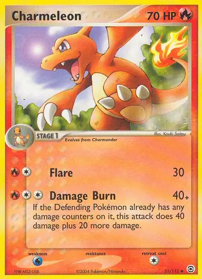 Charmeleon Uncommon Pokemon card #31 from FireRed & LeafGreen