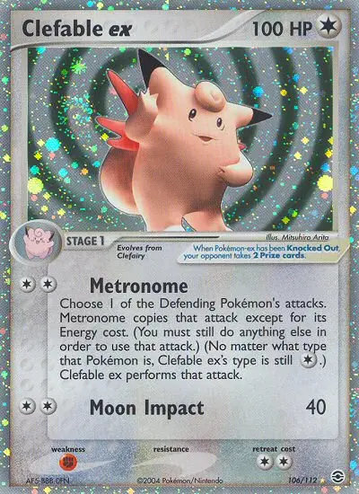 Clefable ex Rare Pokemon card #106 from FireRed & LeafGreen