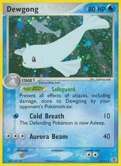 Dewgong Rare Pokemon card #3 from FireRed & LeafGreen