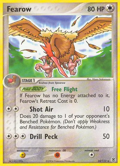 Fearow Rare Pokemon card #24 from FireRed & LeafGreen