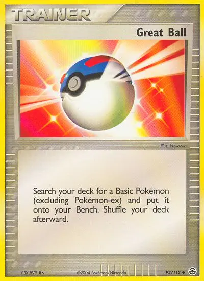 Great Ball Uncommon Pokemon card #92 from FireRed & LeafGreen
