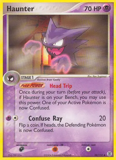 Haunter Uncommon Pokemon card #34 from FireRed & LeafGreen