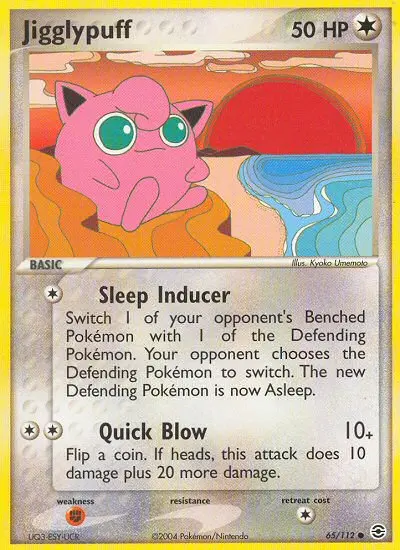 Jigglypuff Common Pokemon card #65 from FireRed & LeafGreen