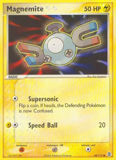 Magnemite Common Pokemon card #68 from FireRed & LeafGreen