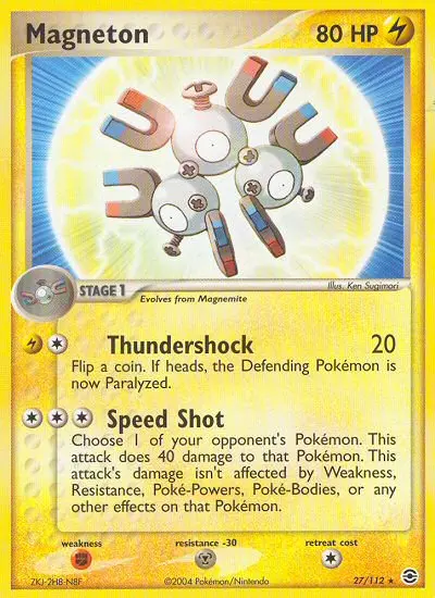Magneton Rare Pokemon card #27 from FireRed & LeafGreen