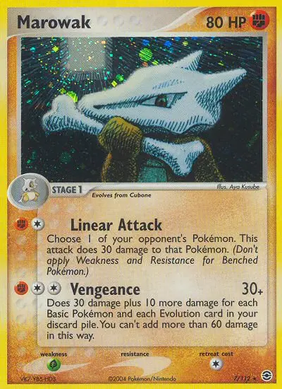 Marowak Rare Pokemon card #7 from FireRed & LeafGreen