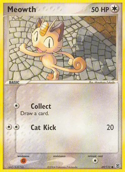 Meowth Common Pokemon card #69 from FireRed & LeafGreen
