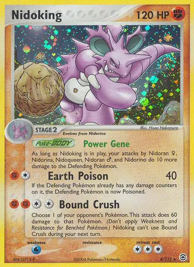 Nidoking Rare Pokemon card #8 from FireRed & LeafGreen