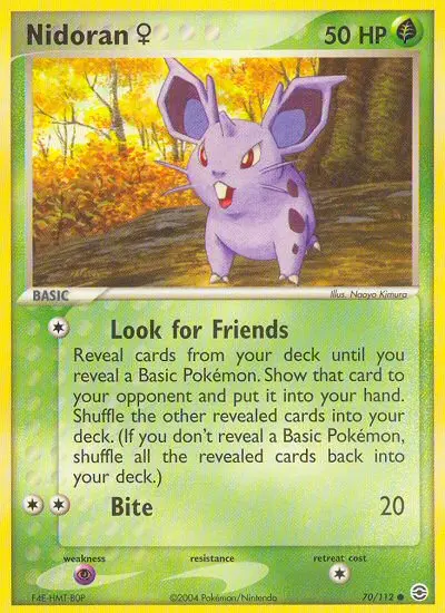 Nidoran♀ Common Pokemon card #70 from FireRed & LeafGreen