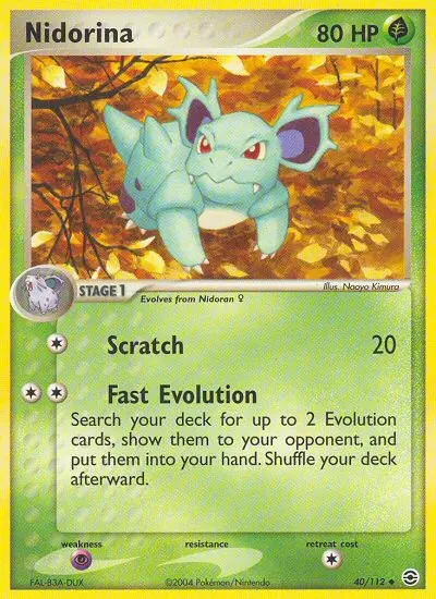 Nidorina Uncommon Pokemon card #40 from FireRed & LeafGreen
