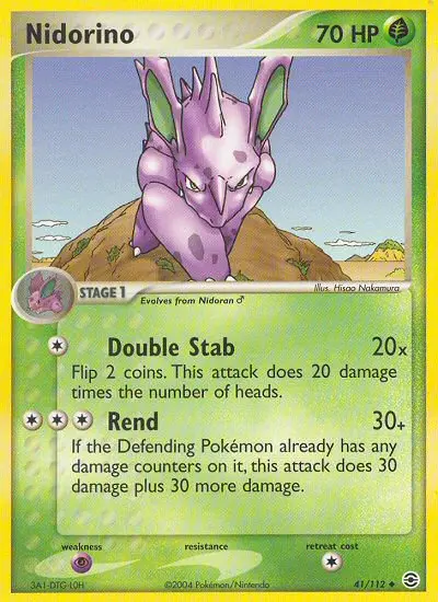Nidorino Uncommon Pokemon card #41 from FireRed & LeafGreen