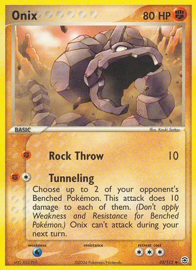 Onix Uncommon Pokemon card #42 from FireRed & LeafGreen