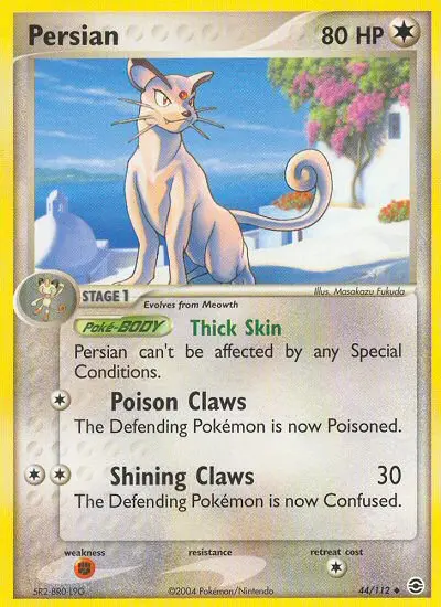Persian Uncommon Pokemon card #44 from FireRed & LeafGreen
