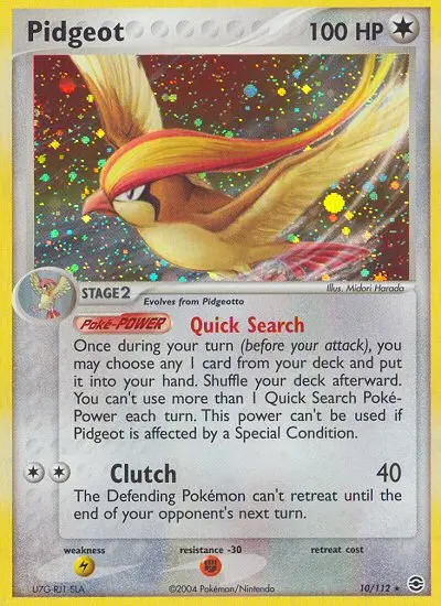 Pidgeot Rare Pokemon card #10 from FireRed & LeafGreen