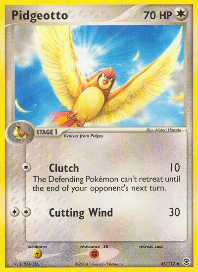 Pidgeotto Uncommon Pokemon card #45 from FireRed & LeafGreen