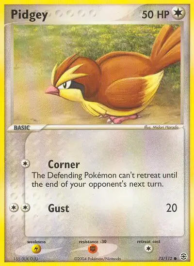 Pidgey Common Pokemon card #73 from FireRed & LeafGreen