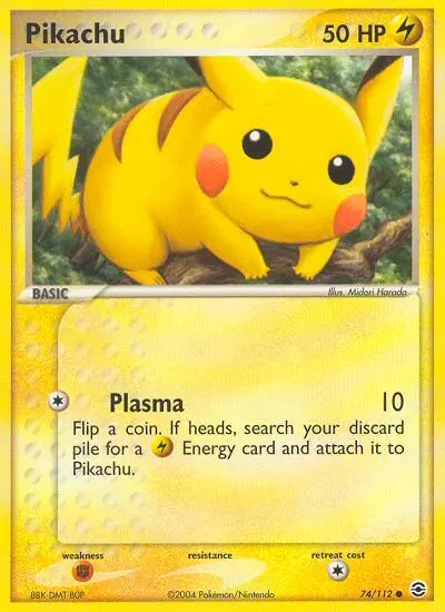 Pikachu Common Pokemon card #74 from FireRed & LeafGreen