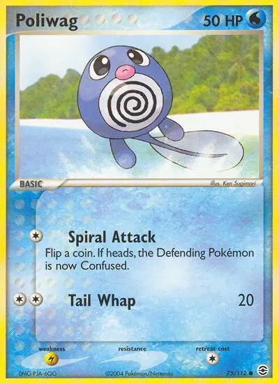 Poliwag Common Pokemon card #75 from FireRed & LeafGreen