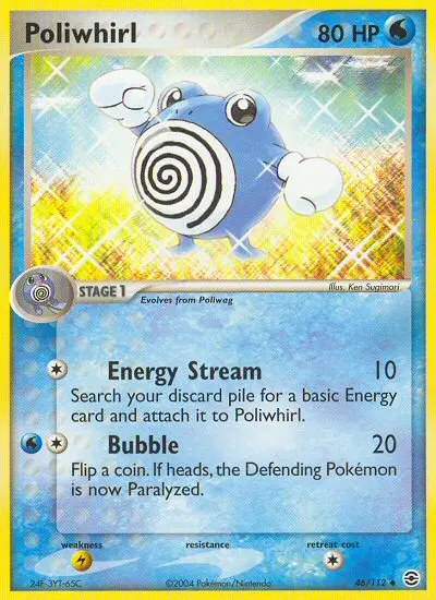 Poliwhirl Uncommon Pokemon card #46 from FireRed & LeafGreen