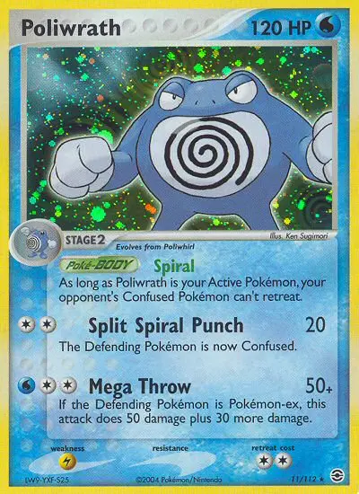 Poliwrath Rare Pokemon card #11 from FireRed & LeafGreen