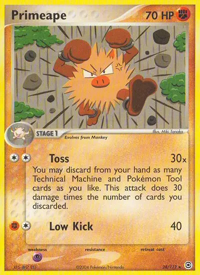 Primeape Rare Pokemon card #28 from FireRed & LeafGreen