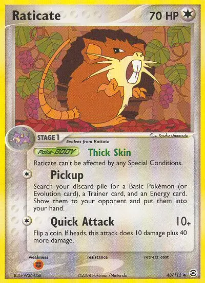 Raticate Uncommon Pokemon card #48 from FireRed & LeafGreen