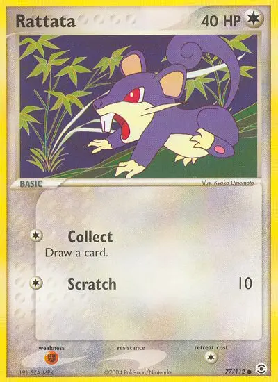 Rattata Common Pokemon card #77 from FireRed & LeafGreen