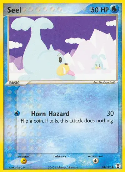 Seel Common Pokemon card #78 from FireRed & LeafGreen