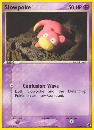 Slowpoke Common Pokemon card #80 from FireRed & LeafGreen