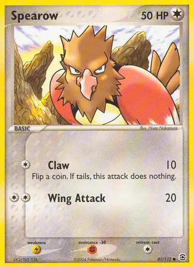 Spearow Common Pokemon card #81 from FireRed & LeafGreen