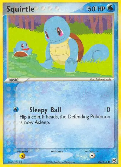 Squirtle Common Pokemon card #82 from FireRed & LeafGreen