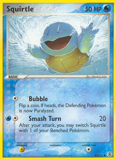 Squirtle Common Pokemon card #83 from FireRed & LeafGreen
