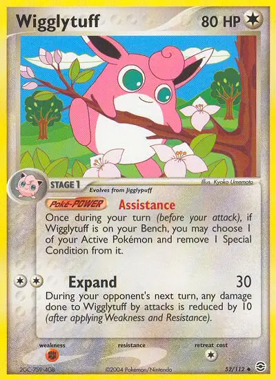 Wigglytuff Uncommon Pokemon card #52 from FireRed & LeafGreen