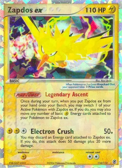 Zapdos ex Rare Pokemon card #116 from FireRed & LeafGreen