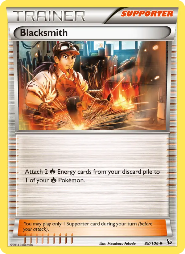 Blacksmith Uncommon Pokemon card #88 from Flashfire