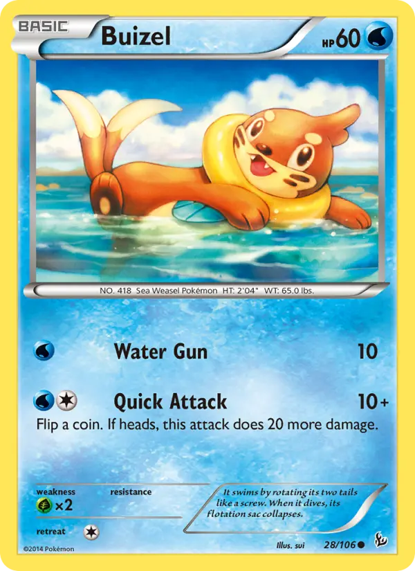 Buizel Common Pokemon card #28 from Flashfire