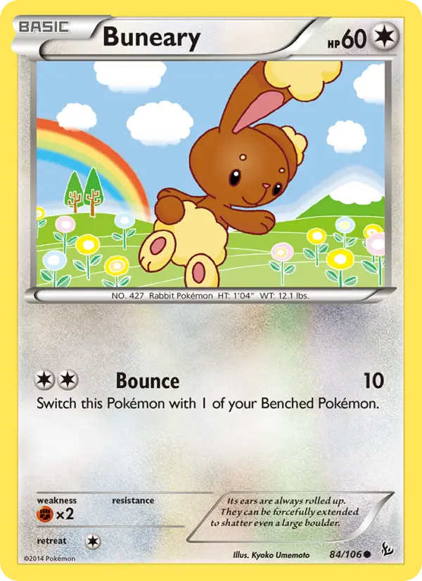 Buneary Common Pokemon card #84 from Flashfire