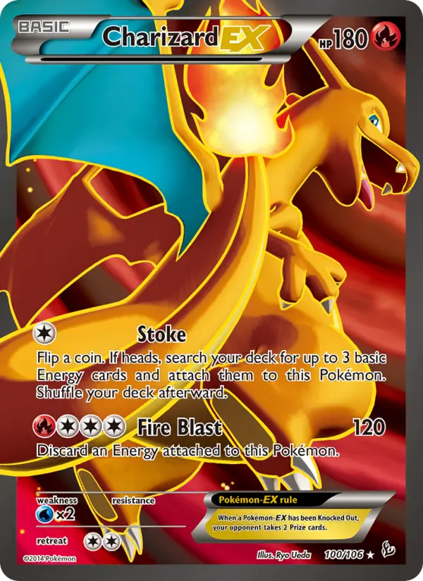 Charizard EX Ultra Rare Pokemon card #100 from Flashfire
