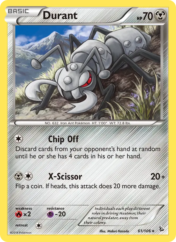 Durant Rare Pokemon card #61 from Flashfire