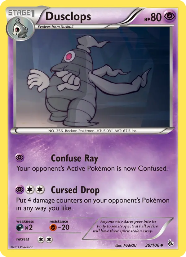 Dusclops Uncommon Pokemon card #39 from Flashfire