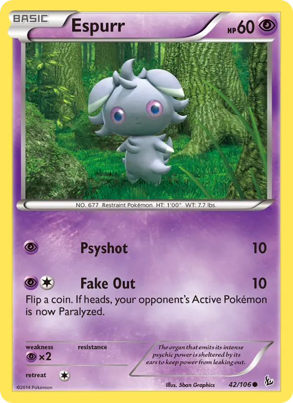 Espurr Common Pokemon card #42 from Flashfire