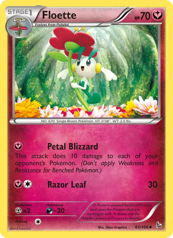 Floette Uncommon Pokemon card #65 from Flashfire