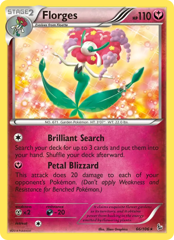 Florges Rare Pokemon card #66 from Flashfire