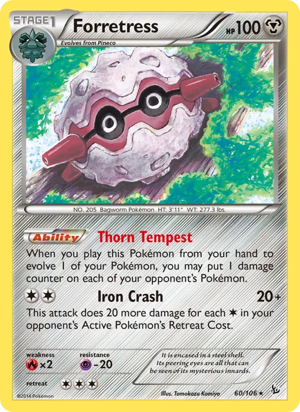 Forretress Rare Pokemon card #60 from Flashfire