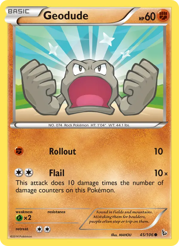 Geodude Common Pokemon card #45 from Flashfire