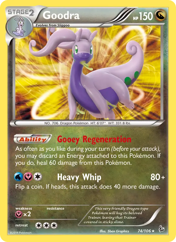 Goodra Rare Pokemon card #74 from Flashfire