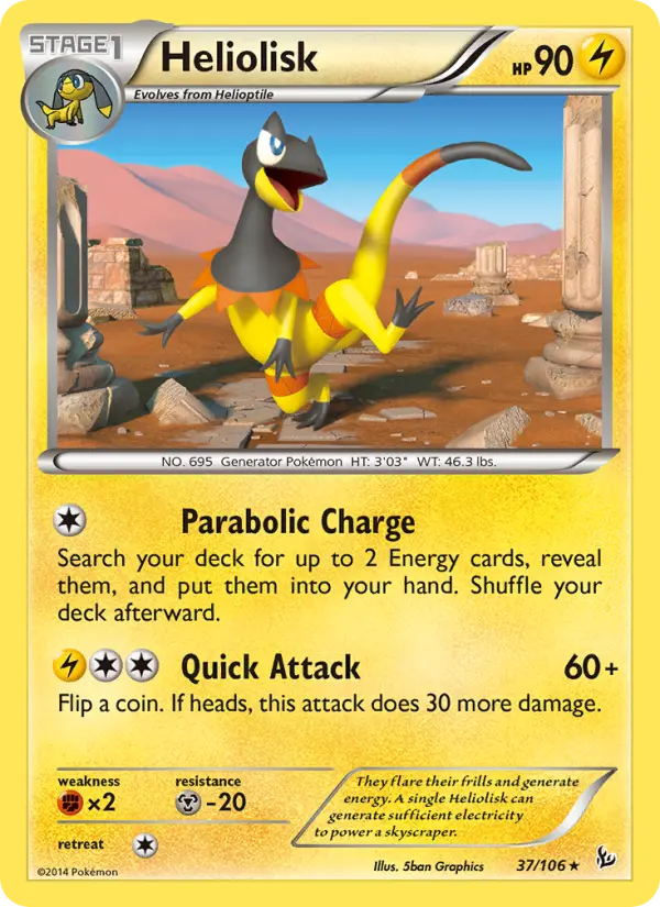 Heliolisk Rare Pokemon card #37 from Flashfire